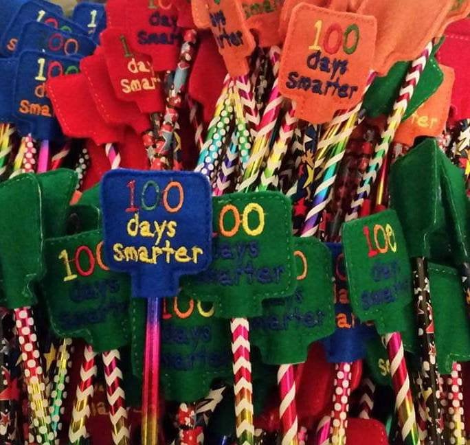 100 Days of School Classroom Party Favor - 100th day of school teacher gift - Pencil Toppers - 100 Days Celebration - Non Food Treat