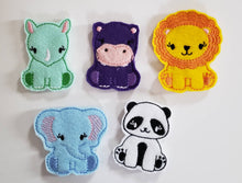 Zoo Animal Finger Puppets -  zoo storage bag - Free Personalization -  Quiet Toy - Busy Bag - Activity Bag - custom colors