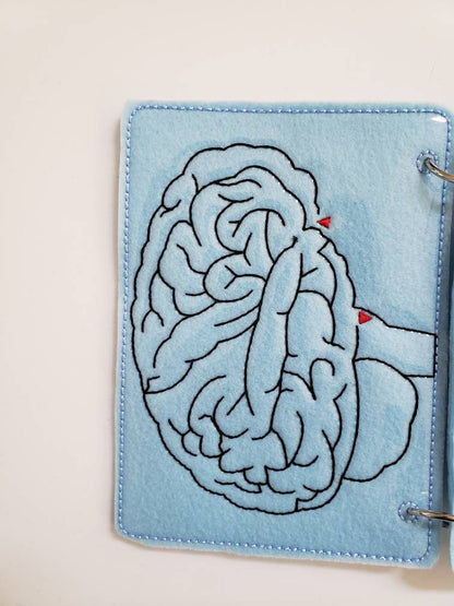 Human Brain puzzle quiet book page - brain maze - learning board - Medical Play Set - human body - busy board education