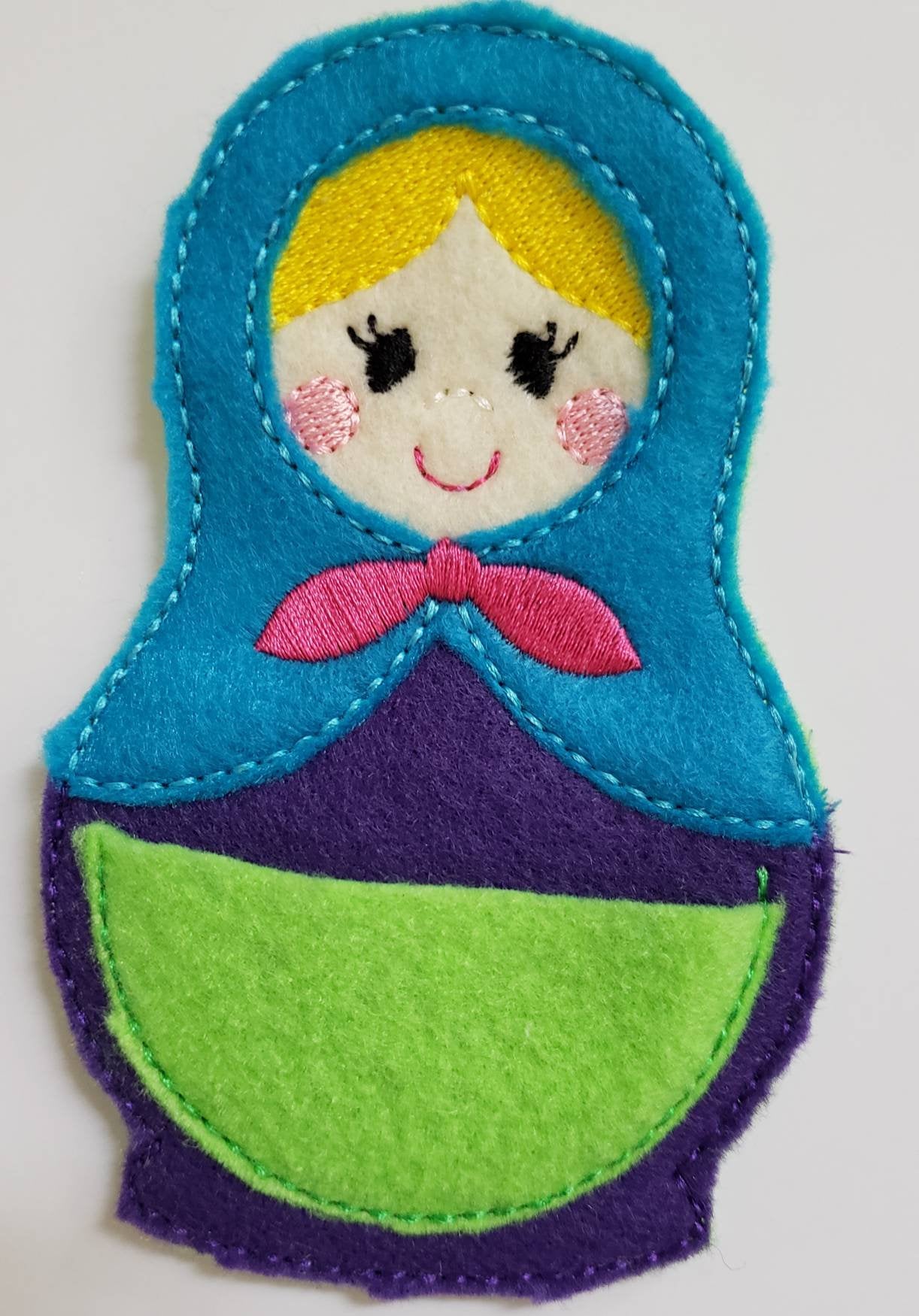 Felt nesting doll quiet book page - toddler quiet book page - stacking dolls - activity page - busy book page