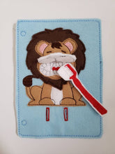 Toothbrush quiet book page - lion - activity page - busy book page - tooth - learning page - dentist