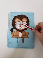 Toothbrush quiet book page - lion - activity page - busy book page - tooth - learning page - dentist