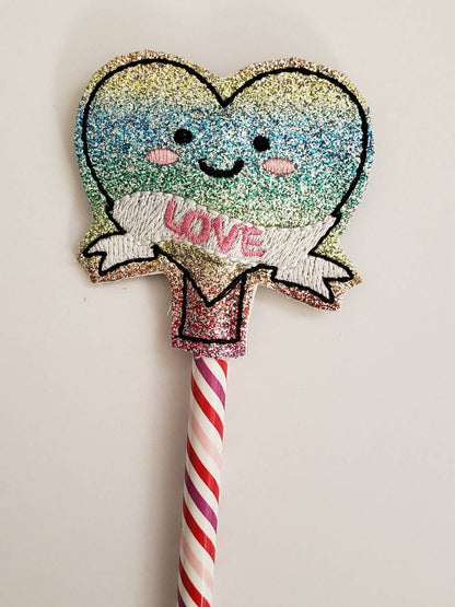 Valentines day gift - Pencil Toppers - class party favor - Heart - Valentines day Party Favor - gift for kids - Non Food Treat