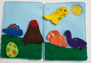 Quiet book page Dinosaur - toddler - preschool - Busy Book - Activity Book - Interactive