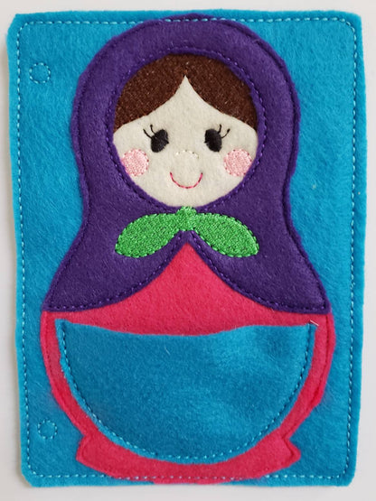 Felt nesting doll quiet book page - toddler quiet book page - stacking dolls - activity page - busy book page