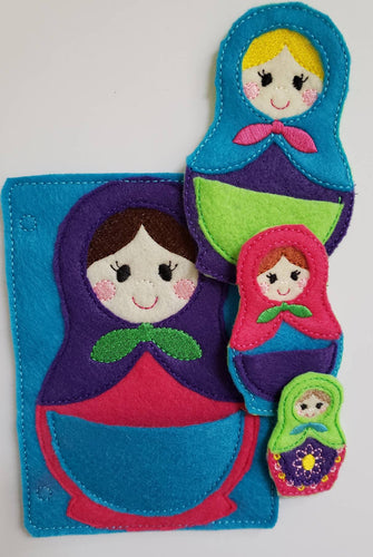 Felt nesting doll quiet book page - toddler quiet book page - stacking dolls - activity page - busy book page