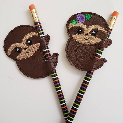 Sloth Pencil Toppers - Birthday party favor - pencil slider - Allergy Classroom - treat bag - Non Food Treat - Goody Bags -  Pencil Included