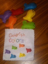 Colored Goldfish Crackers in a Felt Bag