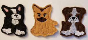 Dog Finger Puppets - dog toy - puppy finger puppet -personalized - Storage Bag  -  Quiet Toy - Busy Bag - Activity Bag - custom colors