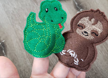 Felt finger puppet animal - Rainforest Animal quiet book page -  Gift for kids - habitat - Party Favor - learning toy - animals and biomes