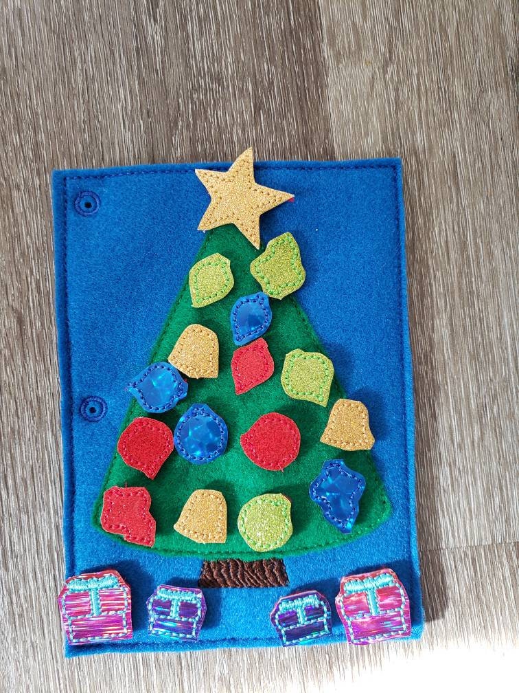 Personalized Felt Christmas Quiet Book, gift for toddler, Christmas Gift