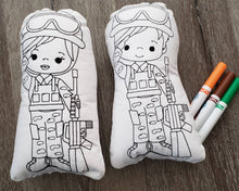 Military soldier plushie, soft toy, coloring doll, quiet toy, Christmas gift for kids, soldier pillow, busy toy