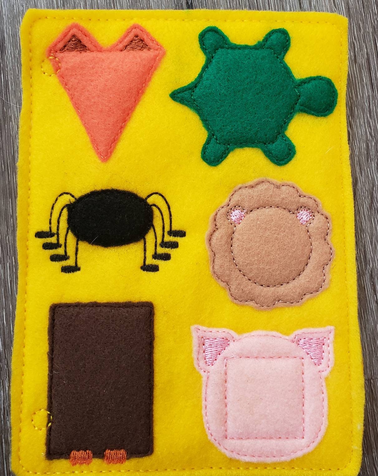 Animal Shapes Quiet Book Page - gift for kids - build your own book - Montessori- sensory book - busy book - activity book