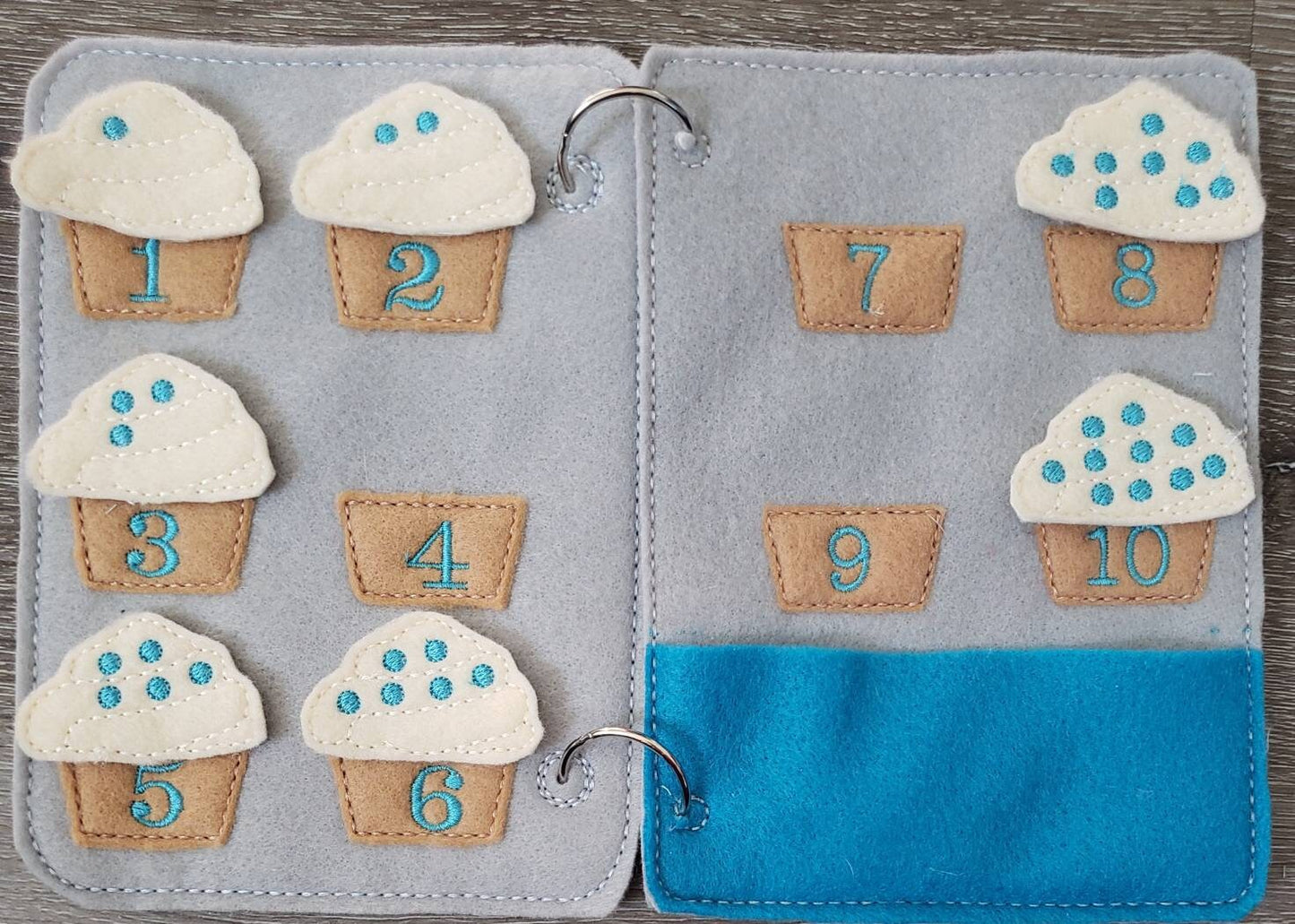 Learn to count  - Toddler quiet book page - toddler busy book - counting from 1 -10 page - learning page - number page - busy book