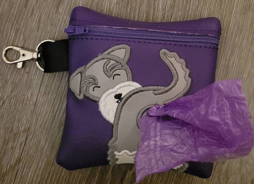 Schnauzer Poop Bag Pouch - gift for dog lover - Gift for Dog Walker - veterinarian - dog breed - dog groomer - Schnauzer Dog Butt