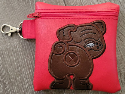 English Bulldog Poop Bag Pouch - gift for dog lover - Zippered poop bag holder-  Gift for Dog Walker - veterinarian - dog groomer