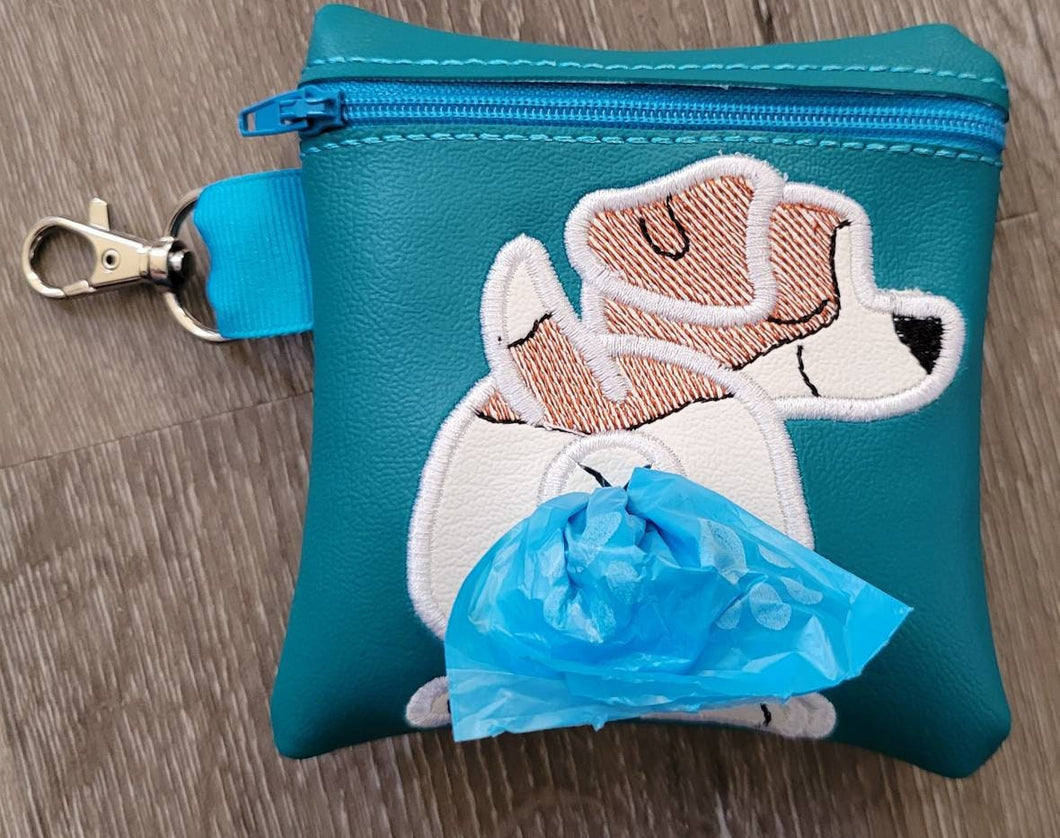 Jack Russell Terrier Poop Bag Pouch - gift for dog lover - Zippered poop bag holder-  Gift for Dog Walker - veterinarian - dog groomer