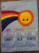 Color match Quiet book page -  rainbow - color sorting - rain drops - counting game - educational - learning toy