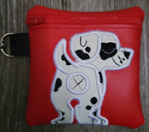 Dalmatian Poop Bag Pouch - gift for dog lover - Zippered poop bag holder-  Gift for Dog Walker - veterinarian - dog groomer