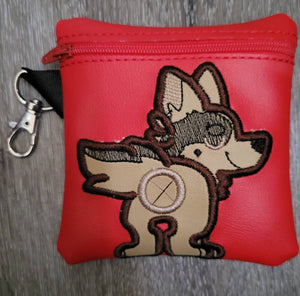 German Shepard Poop Bag Pouch - gift for dog lover - Zippered poop bag holder-  Gift for Dog Walker - veterinarian - dog groomer