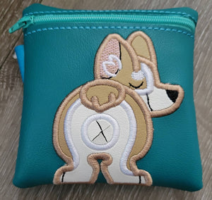 Sheltie Corgi Poop Bag Pouch - gift for dog lover - Zippered poop bag holder-  Gift for Dog Walker - veterinarian - dog groomer