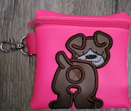 Boxer Poop Bag Pouch - gift for dog lover - Zippered poop bag holder-  Gift for Dog Walker - veterinarian - dog groomer