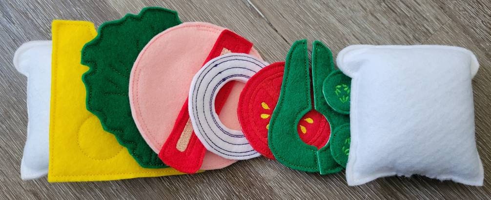 Felt Food Sandwich - pretend play - Sandwich Restaurant play set - felt food - pretend play - build your own