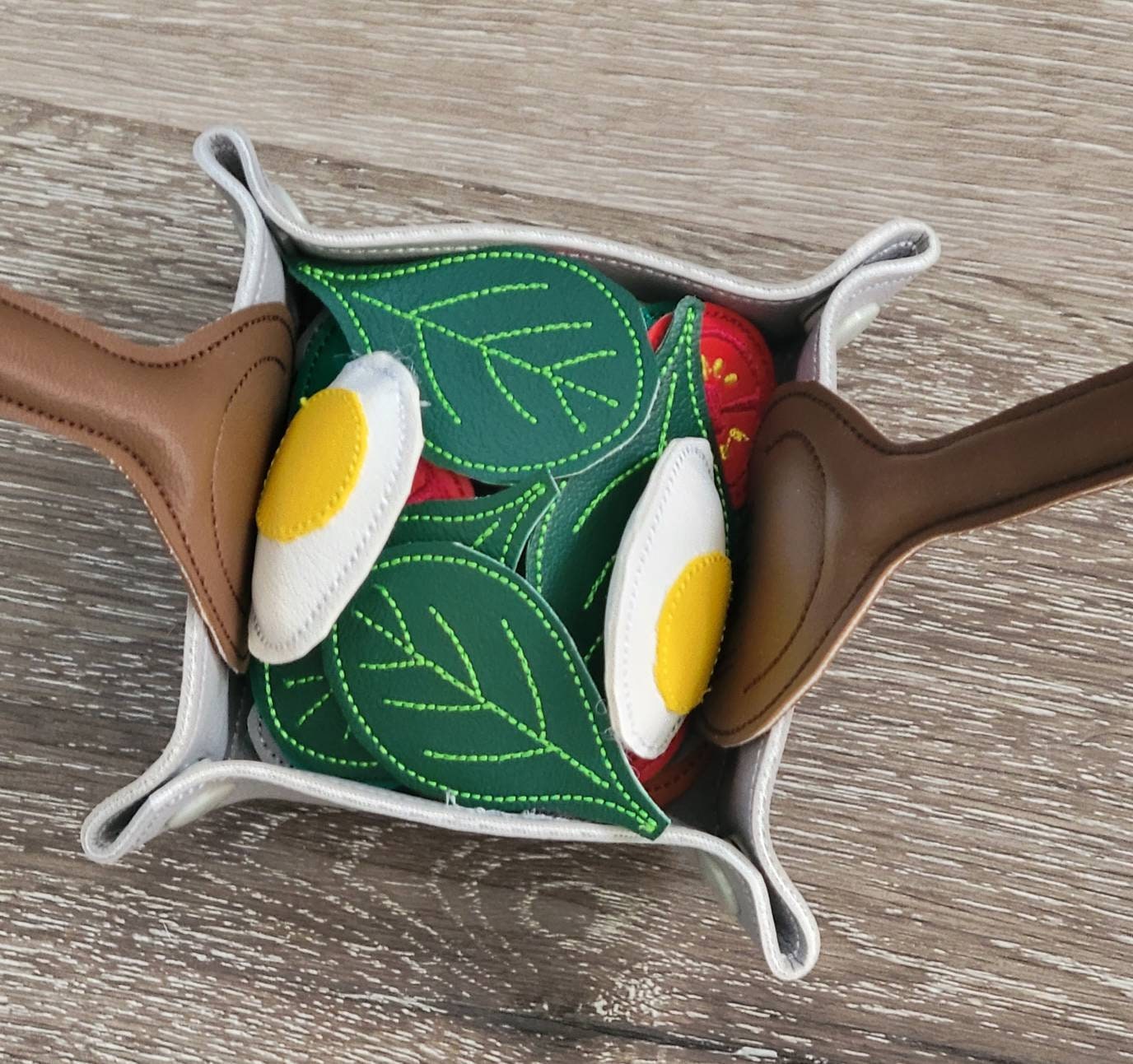 Felt Food Salad - Marine Vinyl Play Food -  pretend play - build your own salad - play kitchen - realistic toy Food - gift for teachers