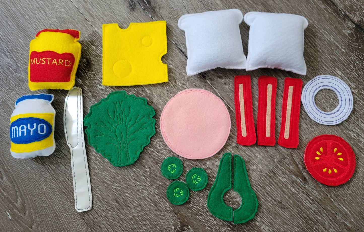 Felt Food Sandwich - pretend play - Sandwich Restaurant play set - felt food - pretend play - build your own