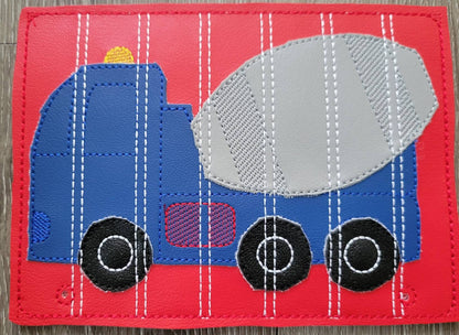 Cement Truck Stick Puzzle - toddler quiet book page- Seven Pieces - motor skills - classroom - educational - Busy Bag - Activity Bag