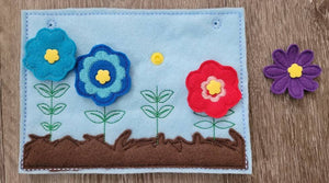 Snap a Flower Quiet book page - toddler quiet book - busy book page - educational - learning toy - sensory play - coordination