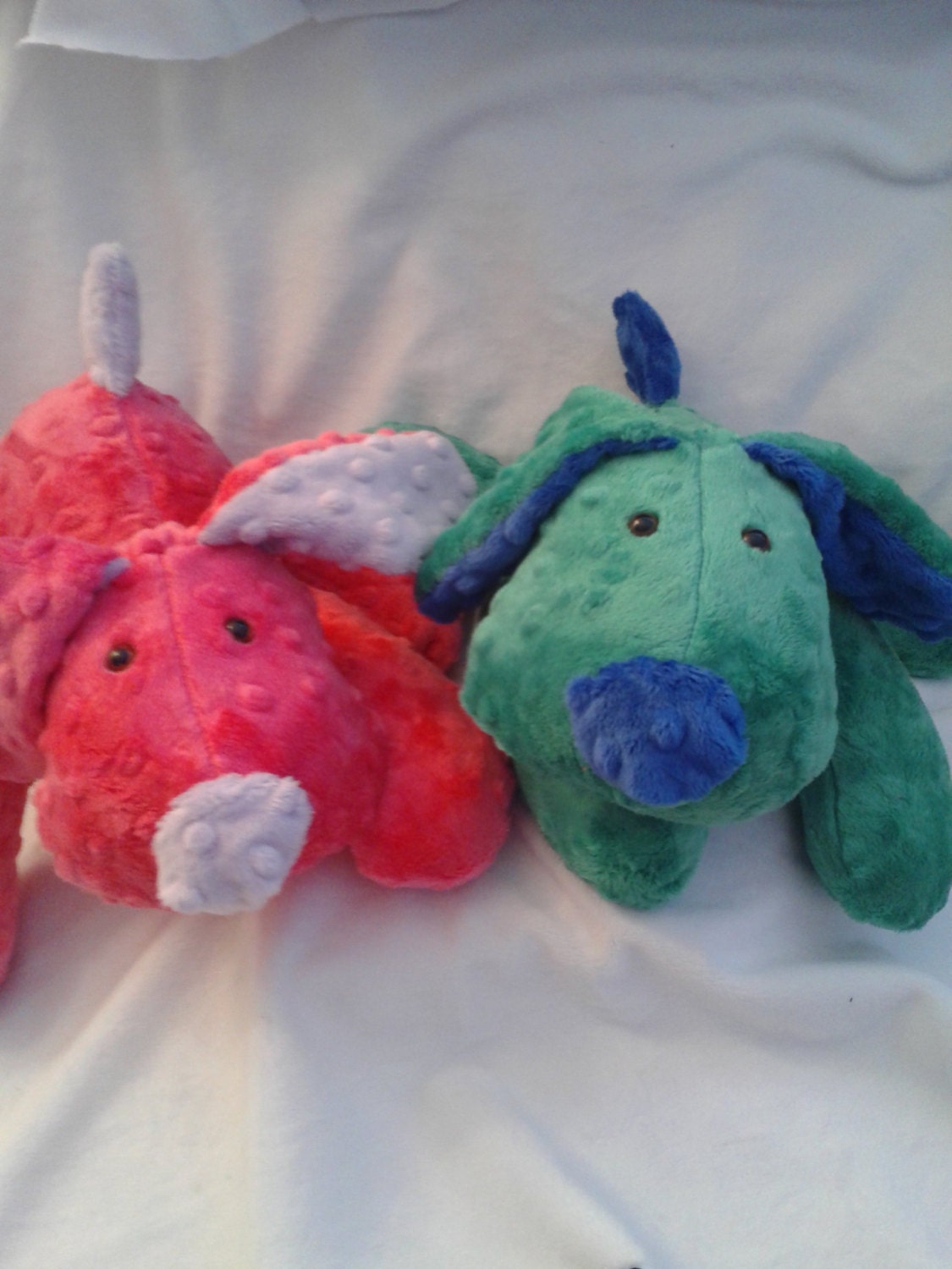 Stuffed Puppy Dog Soft Toy -   Purple and Lilac Minky Dot Fabric - stuffed animal - minky dot dog - Plushie - Custom Colors - Floppy Ears