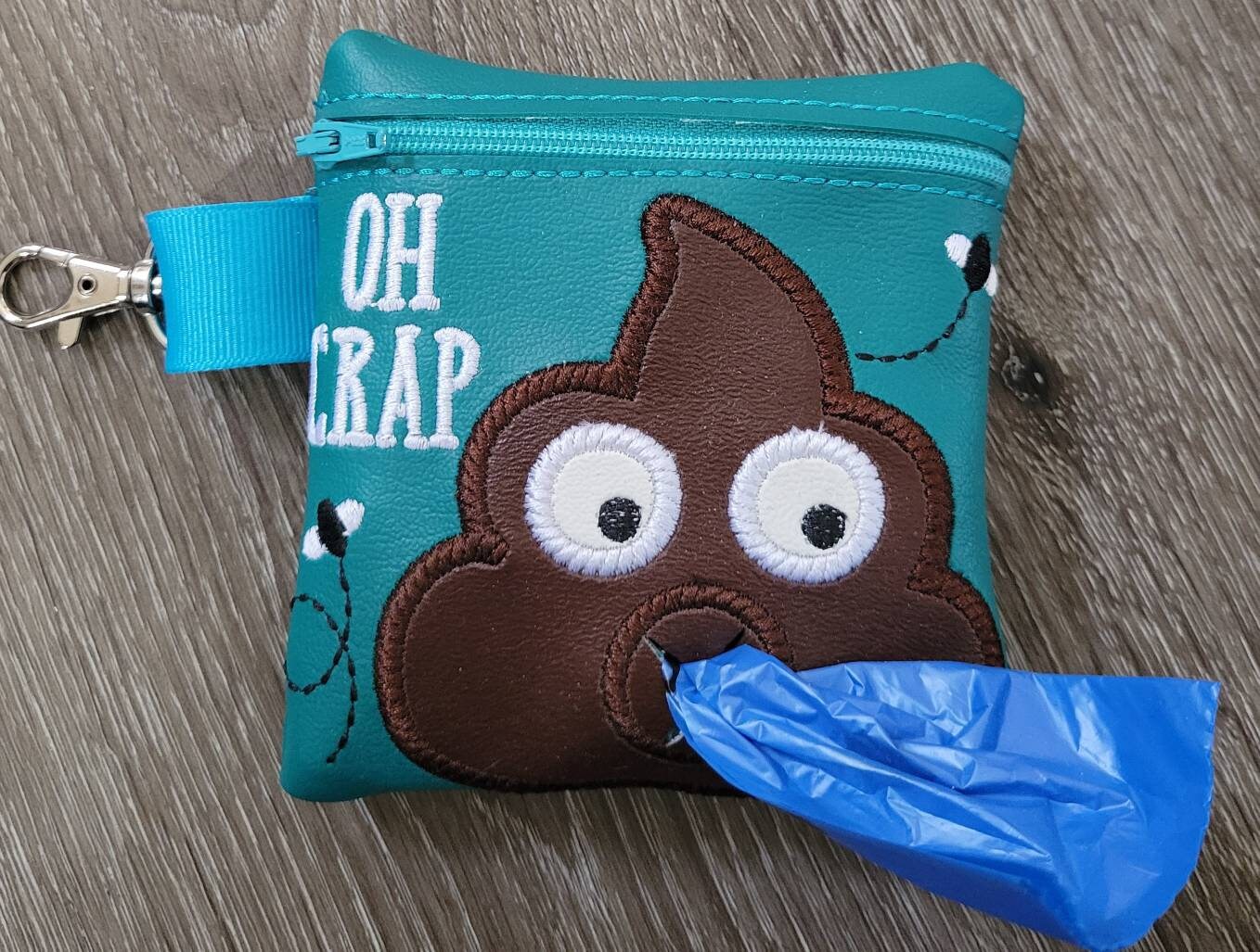 Oh Crap!! Poop Bag Pouch - gift for dog lover - Zippered poop bag holder- Gift for Dog Walker - veterinarian - dog groomer