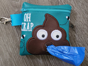 Oh Crap!! Poop Bag Pouch - gift for dog lover - Zippered poop bag holder- Gift for Dog Walker - veterinarian - dog groomer