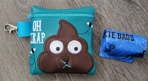 Oh Crap!! Poop Bag Pouch - gift for dog lover - Zippered poop bag holder- Gift for Dog Walker - veterinarian - dog groomer