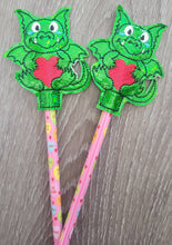 Valentines day gift - Dragon Pencil Toppers - class party favor - dragon Heart - gift for kids - Non Food Treat - fantasy - make believe