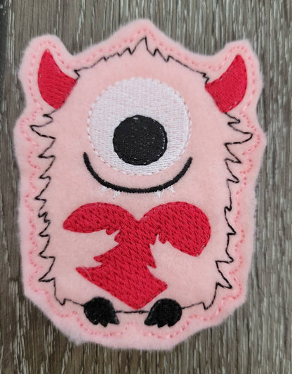 Valentines day gift for kids - lollipop holder- class party favor - monster - Treat - sucker holder - embroidered felt