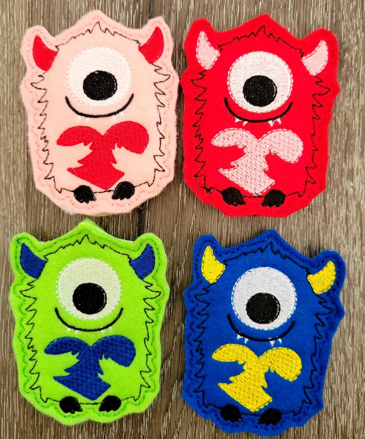 Valentines day gift for kids - lollipop holder- class party favor - monster - Treat - sucker holder - embroidered felt