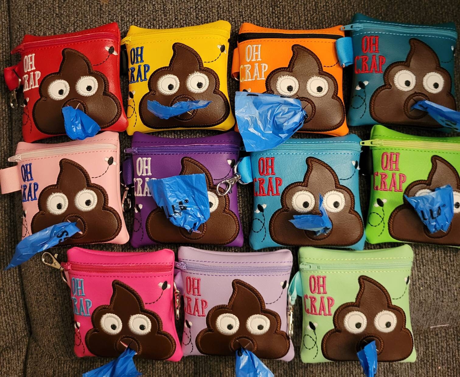 Oh Crap!! Poop Bag Pouch - gift for dog lover - Zippered poop bag holder- Gift for Dog Walker - veterinarian - dog groomer