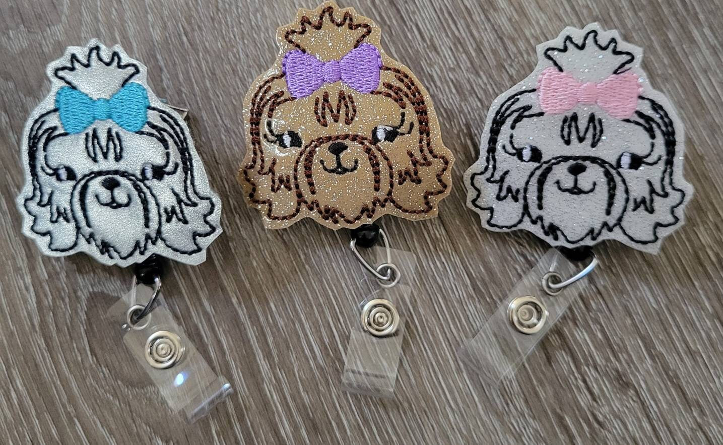 Shih Tzu Dog Breed Badge Reel - Retractable Name Badge Holder - uniform - ID Holder - Nurse Gift - Hospital Employee Gift