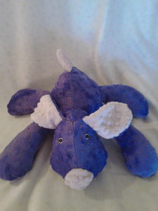 Stuffed Puppy Dog Soft Toy -   Purple and Lilac Minky Dot Fabric - stuffed animal - minky dot dog - Plushie - Custom Colors - Floppy Ears