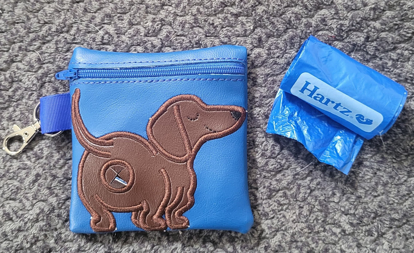 Dachshund Poop Bag Pouch - gift for dog lover - Zippered poop bag holder- Gift for Dog Walker - veterinarian - dog groomer