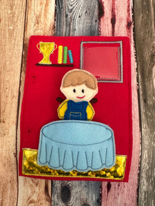 Portable Felt Dollhouse Quiet Book - Toddler Quiet Activity Toy - Educational Gift For Boys and Girls - Learning Toy - Unpaper Doll