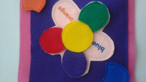 Toddler quiet book page - Felt Flower Puzzle - learn colors - busy book page - Activity book page - quiet book page - color match - teacher