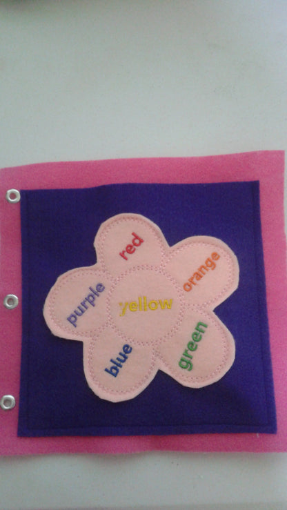 Build Your Own Felt Quiet Book - Page by Page Felt Flower Puzzle - Learn Your Colors -  Durable