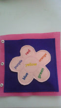 Toddler quiet book page - Felt Flower Puzzle - learn colors - busy book page - Activity book page - quiet book page - color match - teacher