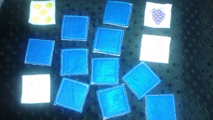 Back to school - Felt Fruit Number Memory Game - toddler game - counting game - education - learning game - strategy - felt toy