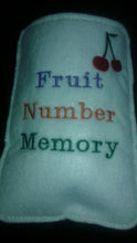 20 Piece Felt Fruit Number Memory Game with Matching Bag - educational - learning game - strategy - felt toy