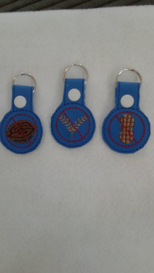 Allergy Alert Snap Tab -  Keychain - Backpack - Gluten Allergy - Peanut Allergy - Tree Nut Allergy - Zipper Pull - Medical Bag Tag