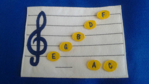 Learn How To Read Music - Quiet game board - music teacher tool- Felt Music Game - Movable Music Notes - treble clef - Music Scale